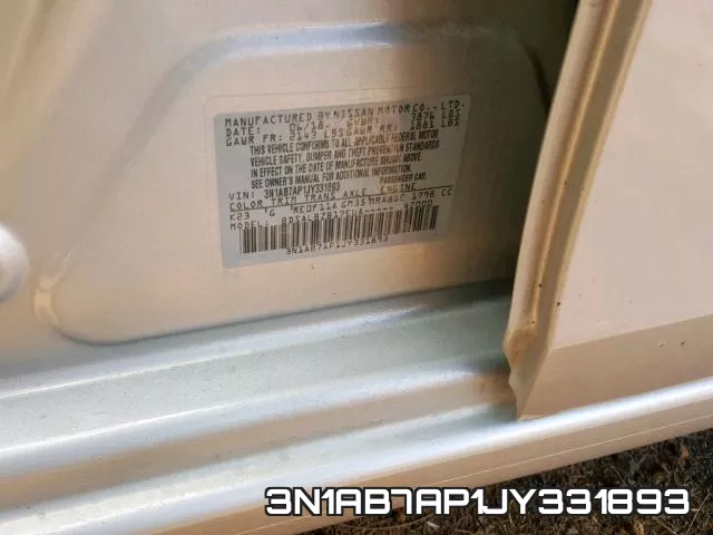 3N1AB7AP1JY331893 фото 2