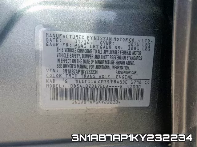 3N1AB7AP1KY232234 фото 2
