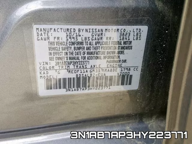 3N1AB7AP3HY223771 фото 2