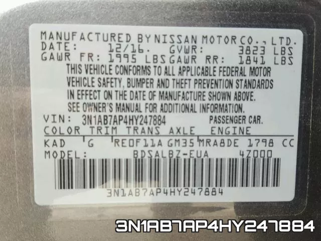 3N1AB7AP4HY247884 фото 2