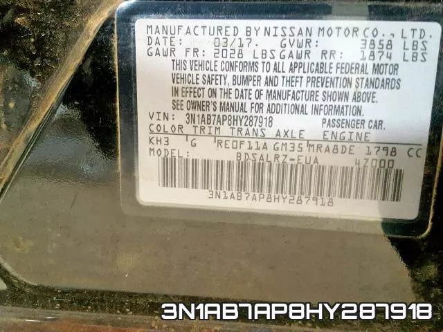 3N1AB7AP8HY287918 фото 2