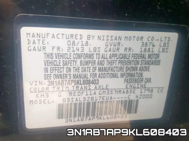 3N1AB7AP9KL608403 фото 2