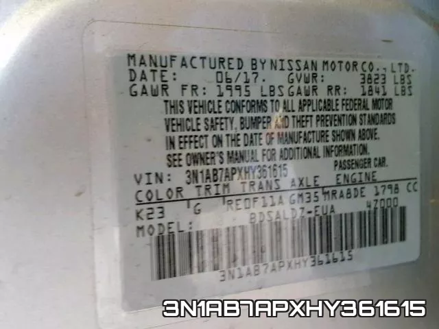 3N1AB7APXHY361615 фото 2
