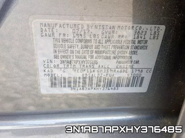 3N1AB7APXHY376485 фото 2