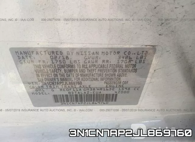 3N1CN7AP2JL869760 фото 10
