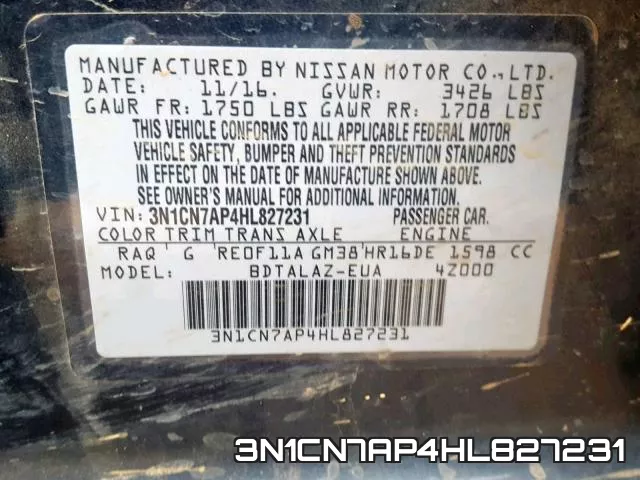 3N1CN7AP4HL827231 фото 2
