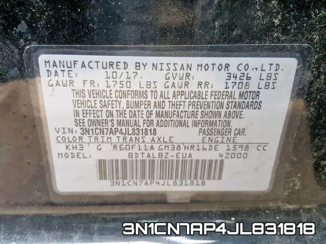 3N1CN7AP4JL831818 фото 2