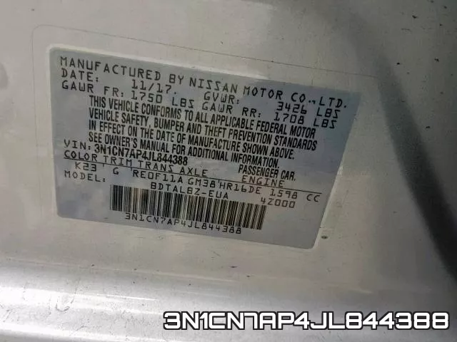 3N1CN7AP4JL844388 фото 2