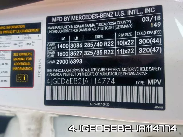 4JGED6EB2JA114774 фото 2