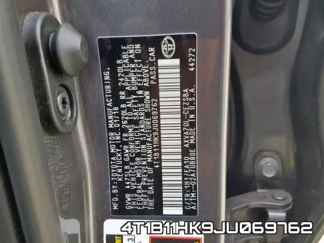 4T1B11HK9JU069762 фото 2
