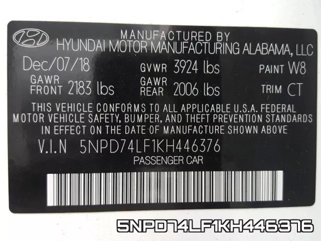5NPD74LF1KH446376 фото 2