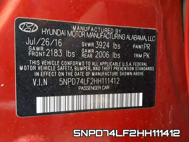5NPD74LF2HH111412 фото 2