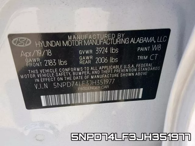 5NPD74LF3JH351977 фото 2