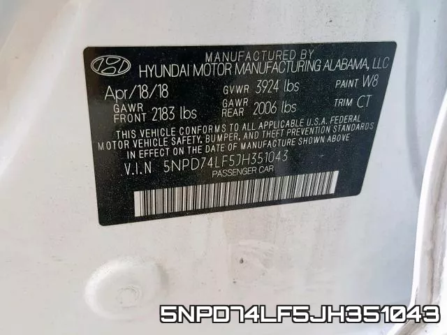 5NPD74LF5JH351043 фото 2