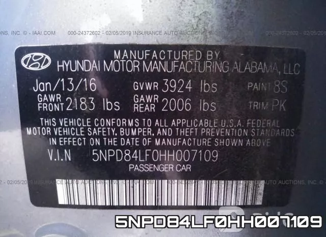 5NPD84LF0HH007109 фото 10