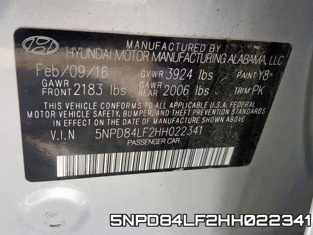 5NPD84LF2HH022341 фото 2