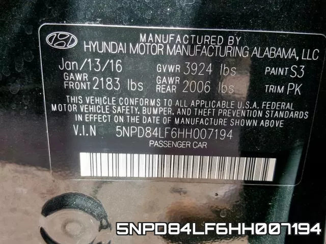 5NPD84LF6HH007194 фото 2