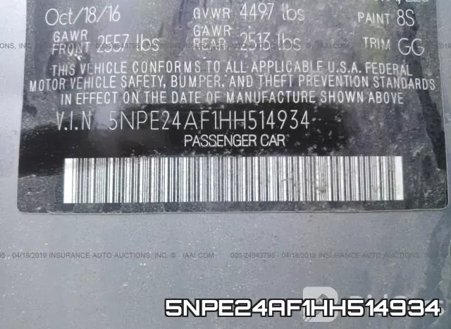 5NPE24AF1HH514934 фото 10