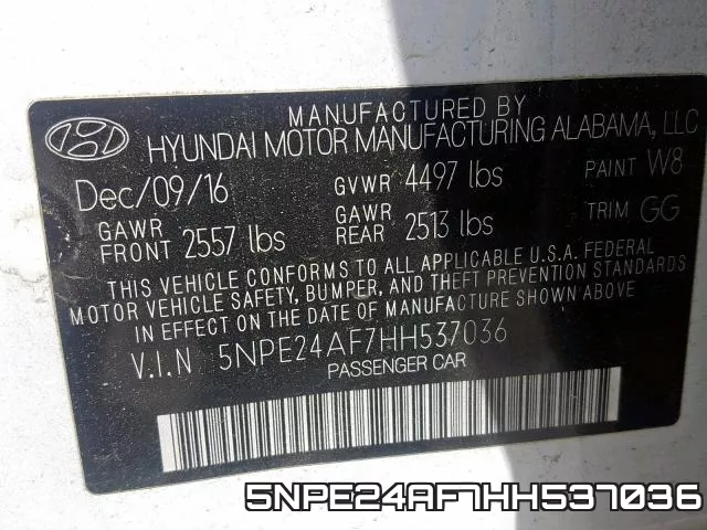 5NPE24AF7HH537036 фото 2