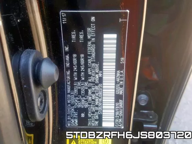 5TDBZRFH6JS803720 фото 2