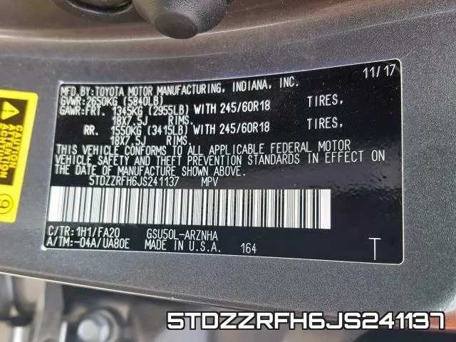 5TDZZRFH6JS241137 фото 2