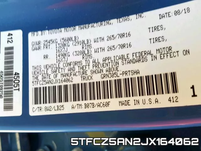 5TFCZ5AN2JX164062 фото 2