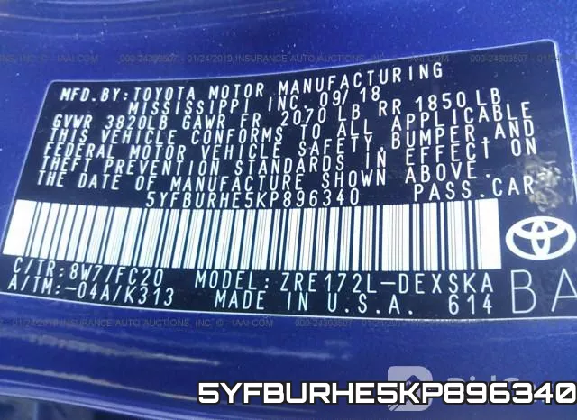 5YFBURHE5KP896340 фото 10