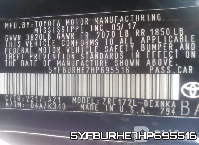 5YFBURHE7HP695516 фото 10