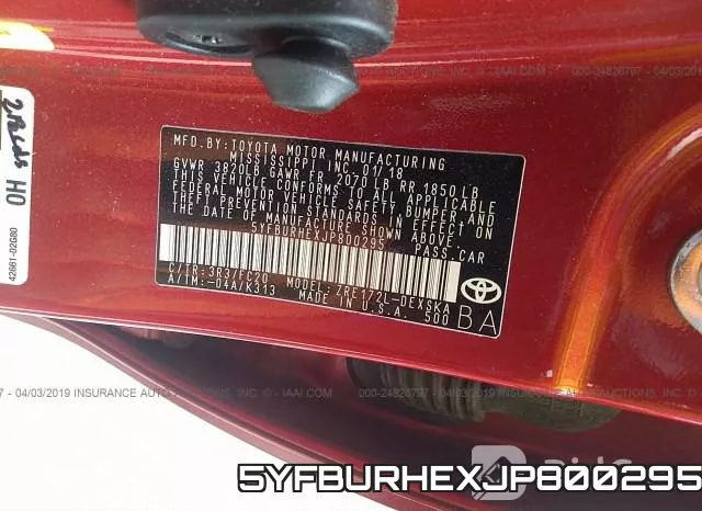 5YFBURHEXJP800295 фото 10
