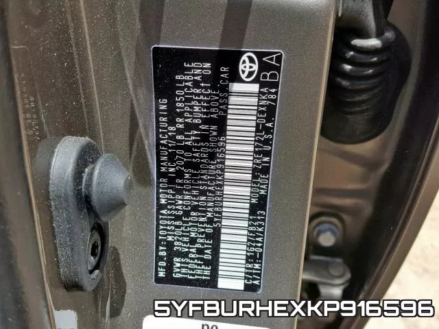 5YFBURHEXKP916596 фото 2