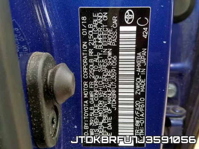 JTDKBRFU7J3591056 фото 2