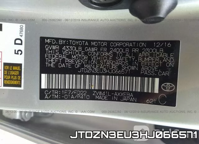 JTDZN3EU3HJ066571 фото 10
