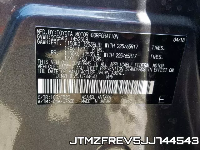 JTMZFREV5JJ744543 фото 2