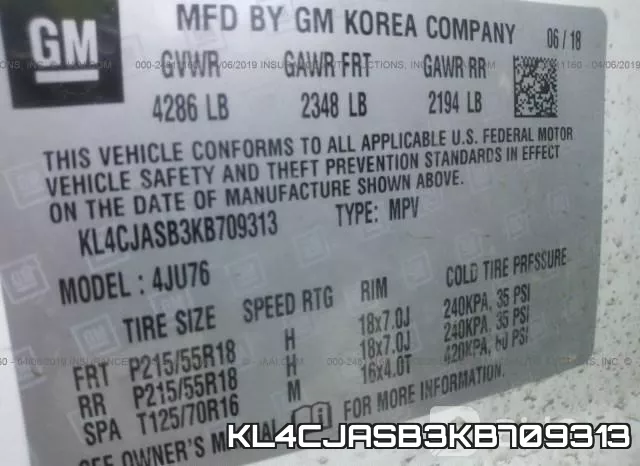 KL4CJASB3KB709313 фото 10