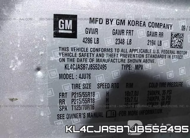 KL4CJASB7JB552495 фото 10