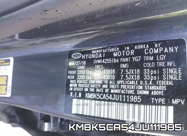 KM8K5CA54JU111985 фото 10