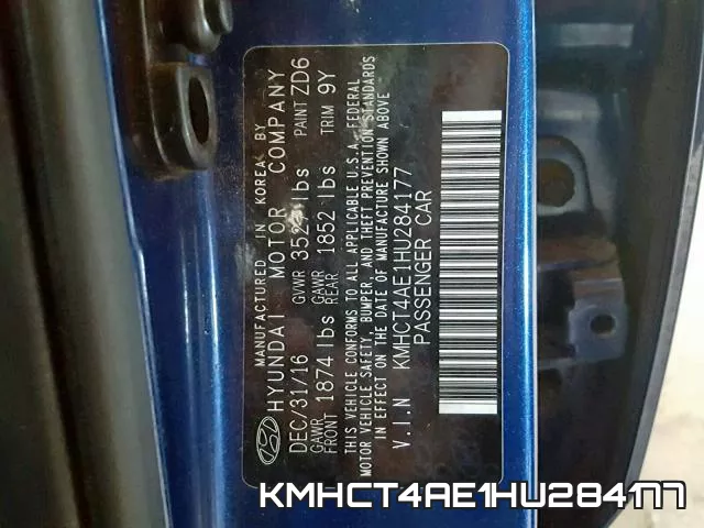 KMHCT4AE1HU284177 фото 2