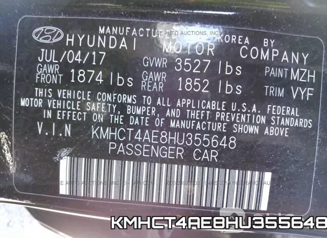 KMHCT4AE8HU355648 фото 10