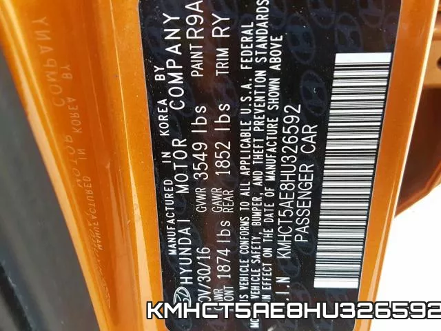 KMHCT5AE8HU326592 фото 2