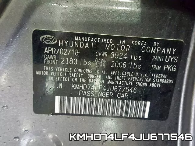 KMHD74LF4JU677546 фото 2