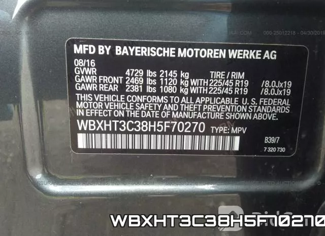 WBXHT3C38H5F70270 фото 10