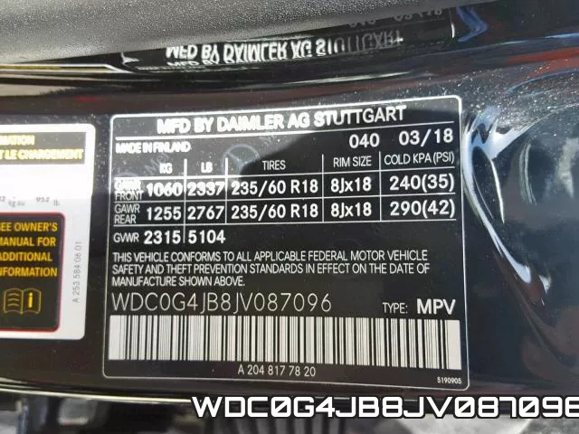 WDC0G4JB8JV087096 фото 2