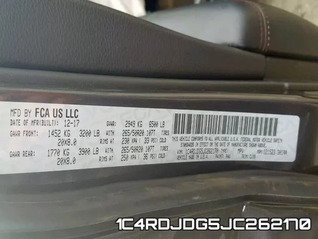 1C4RDJDG5JC262170 фото 2