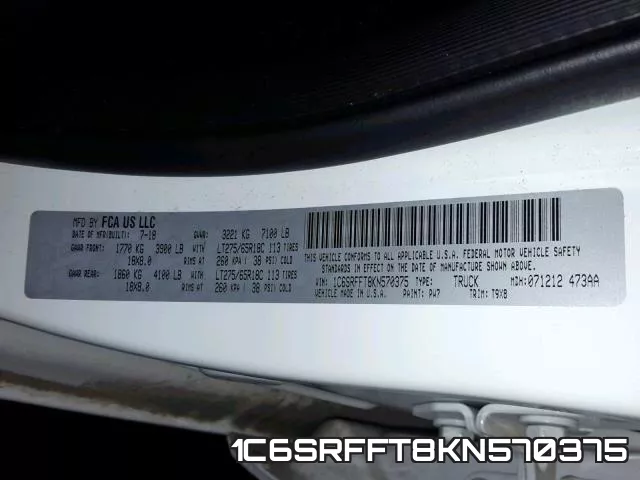 1C6SRFFT8KN570375 фото 2