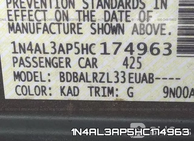 1N4AL3AP5HC174963 фото 10