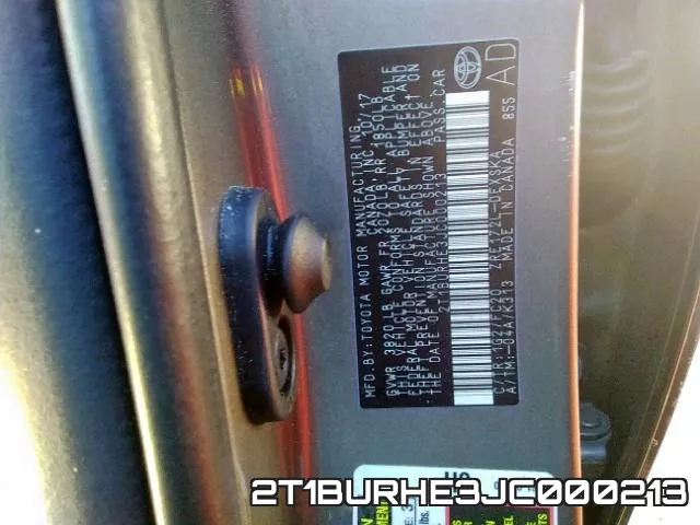 2T1BURHE3JC000213 фото 2