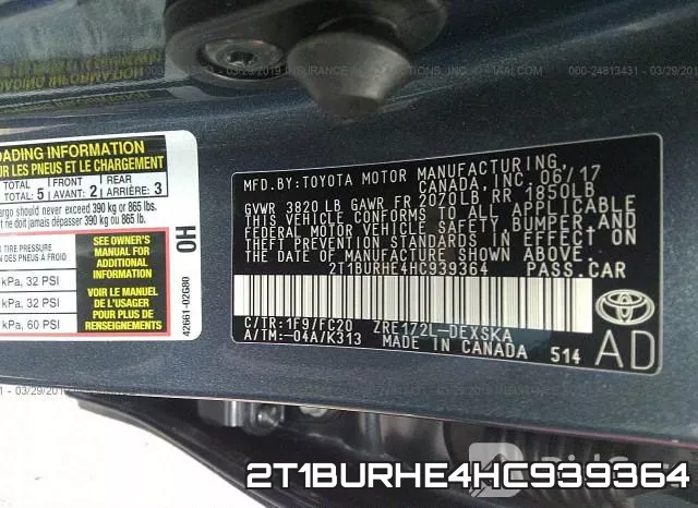 2T1BURHE4HC939364 фото 9