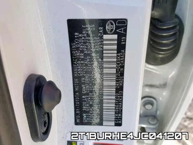 2T1BURHE4JC041207 фото 2