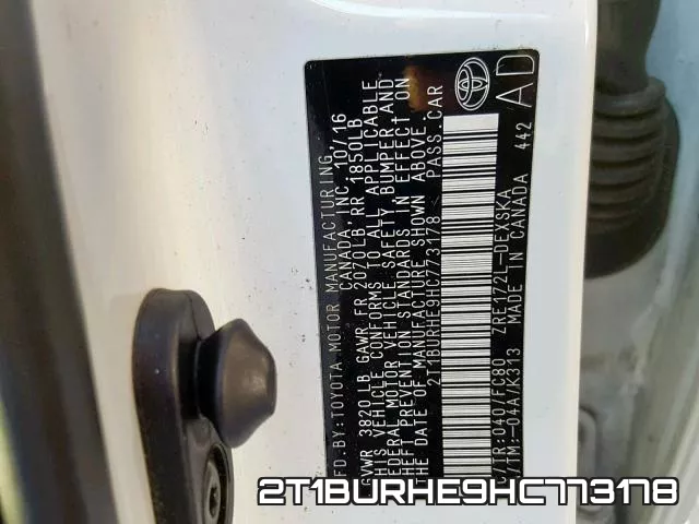 2T1BURHE9HC773178 фото 2