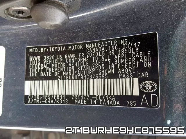 2T1BURHE9HC875595 фото 2